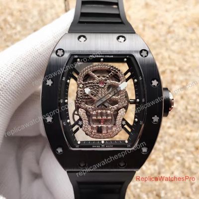 Richard Mille Prijs RM 052 Rose Gold Pirate Replica Richard Mille Skull Diamond Watch